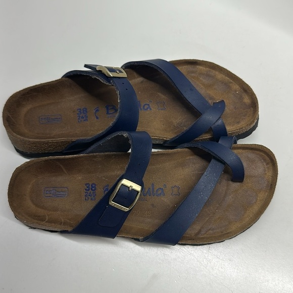 Birkenstock Betula Mayari Birko Flor Sandals Leather Shoes Blue Womens Size 7 - Picture 3 of 10